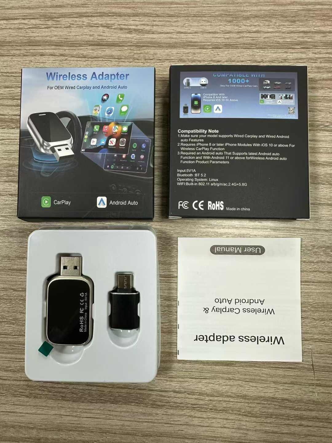Cross-Border New Auto Box USB Wireless Carplay Smart Car Suitable for iPhone Android Android Car