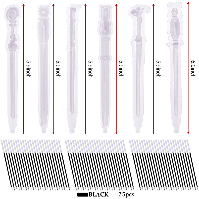 Factory New Crystal Droplet Glue Household Daily Use Stationery Multi-Style Magic Pens with Refills Cylindrical Pen Silicone Mold