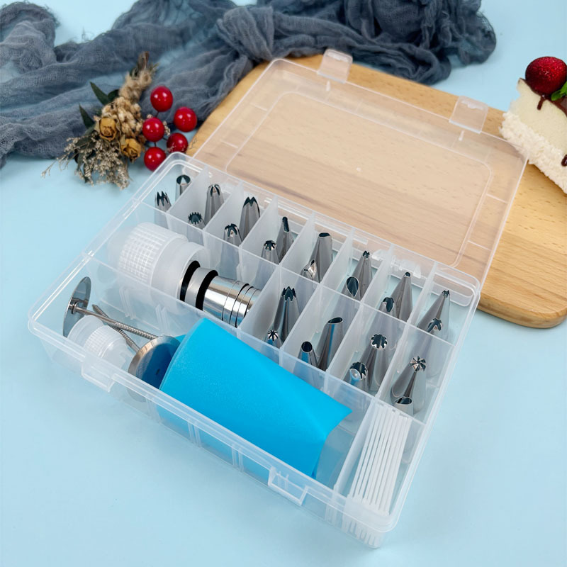 不锈钢蛋糕裱花嘴套装带转换器裱花钉裱花袋大号小号常用奶油花嘴