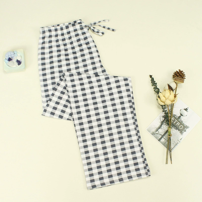 Брюки с микро-расклешенным принтом, утягивающие домашние брюки с высокой талией, удобные пижамы весны и осени, удобные для кожи прогулочные брюки, летние женские брюки, которые можно носить на улице.