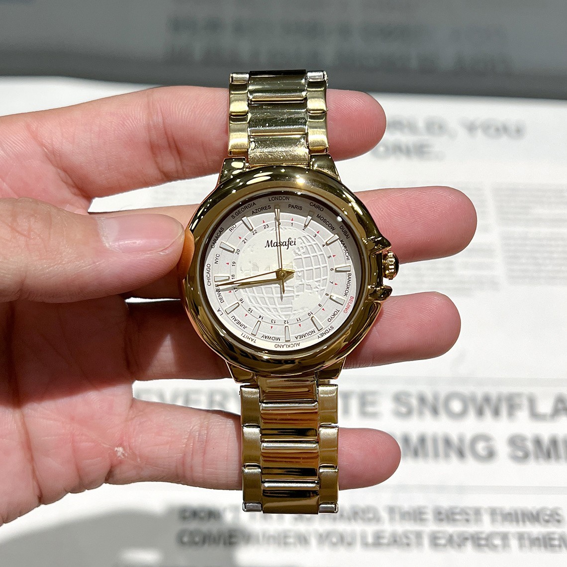 2025 New Blue Balloon Earth Luminous Steel Strap Transparent Flywheel Men's Watch Cross-Border Hot Selling Model Dropshipping