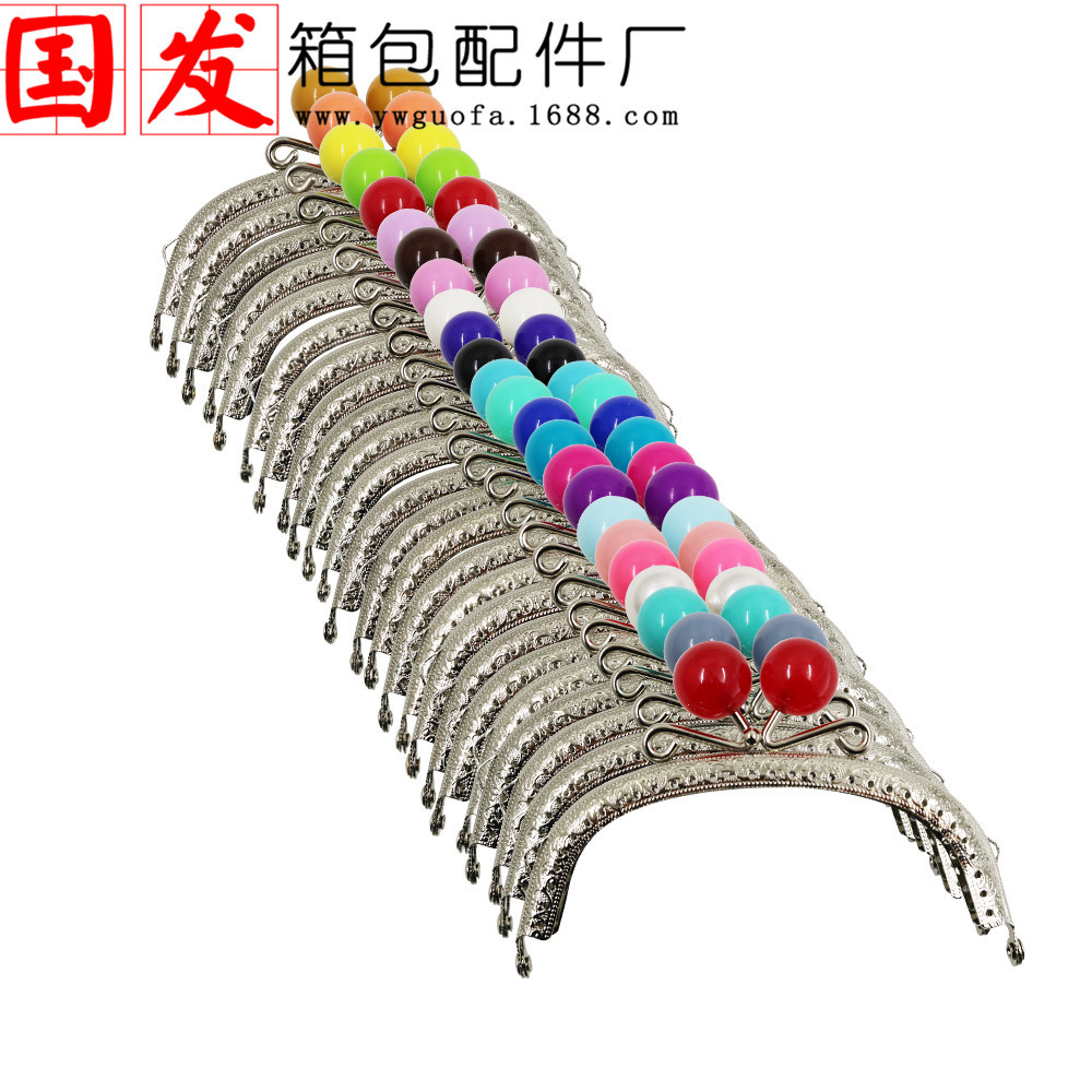 12.5CM cabeza de caramelo en relieve de arco oro y plata 20MM cabeza de perlas de color de caramelo [rollo]