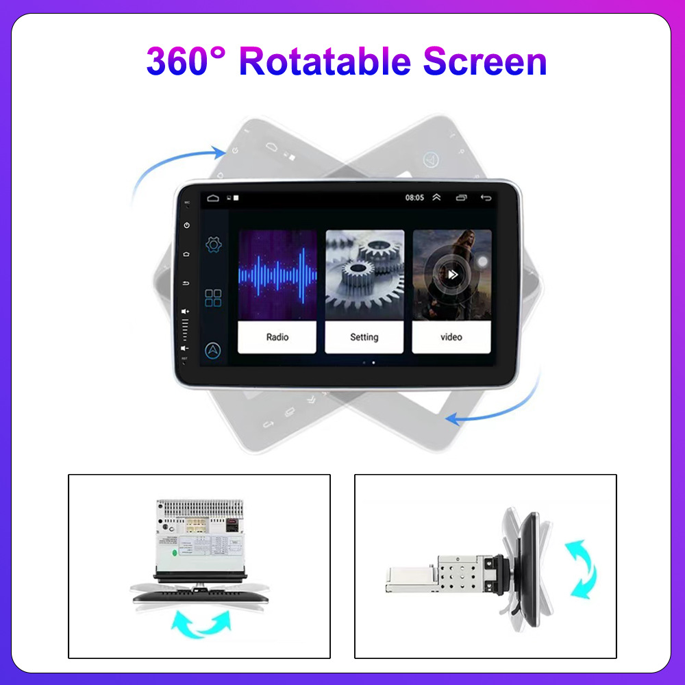 10inch Single-Spindle Shaking Head Car-Mounted Android Navigation Gps Screen Bluetooth Mobile Phone Interconnection Globally Universal Adapter