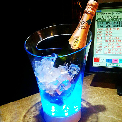 LED bar luminous ice bucket creative ktv small inclined single-piece champagne bucket foreign wine bucket ice grain beer ice bucket