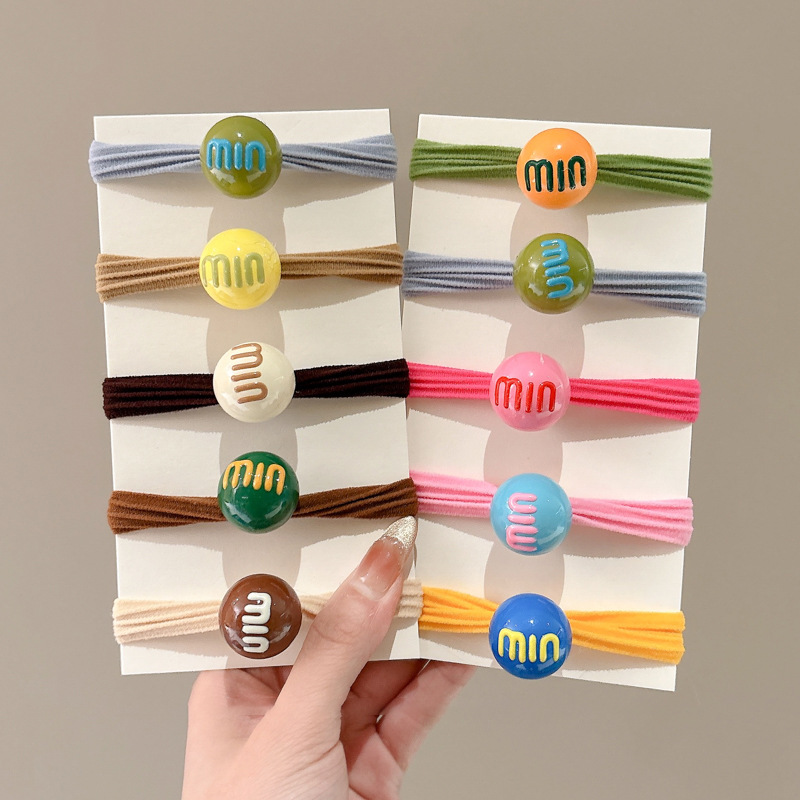 Cuerda para el cabello linda para niños Cuerda para la cabeza de color caramelo Anillo de toalla para niñas La banda elástica no daña el cabello