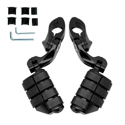 Set for Riding, Motorcycle pedals - short-pole-7-rubber-pedals-bright-black