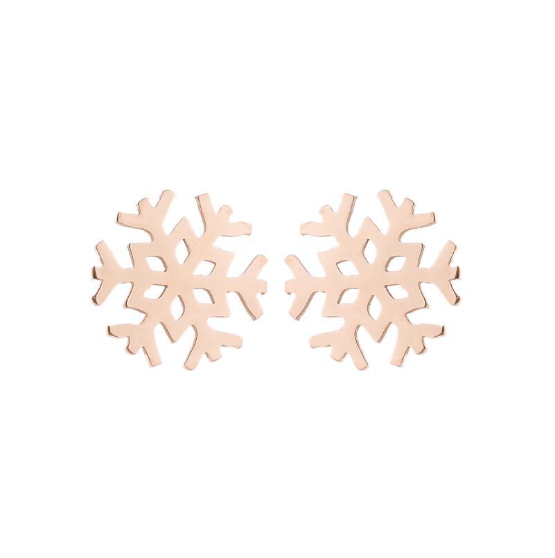 316 Stainless Steel Ear Needle Material 18K Gold, Real Gold Plated Plating Material PVD Coated 18K Gold Real Gold Plated Snowflake 304 Stainless Steel Fashion Waterproof Non Tarnish Ear Studs
