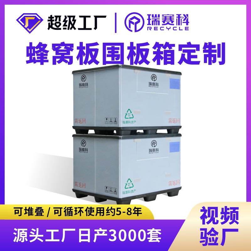 循环塑料围板物流箱汽车零部件抗压高承重防水防潮折叠周转箱定制