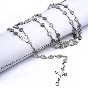 Metal Retro Silver Alloy Benedict Long Necklace Unisex Jewelry Cross-Border Hot-Selling Wholesale