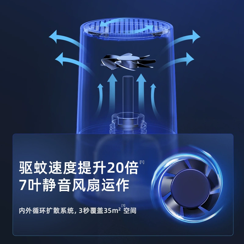 Smart automatic air fan, mosquito repellent fluid for home use, with LED display
