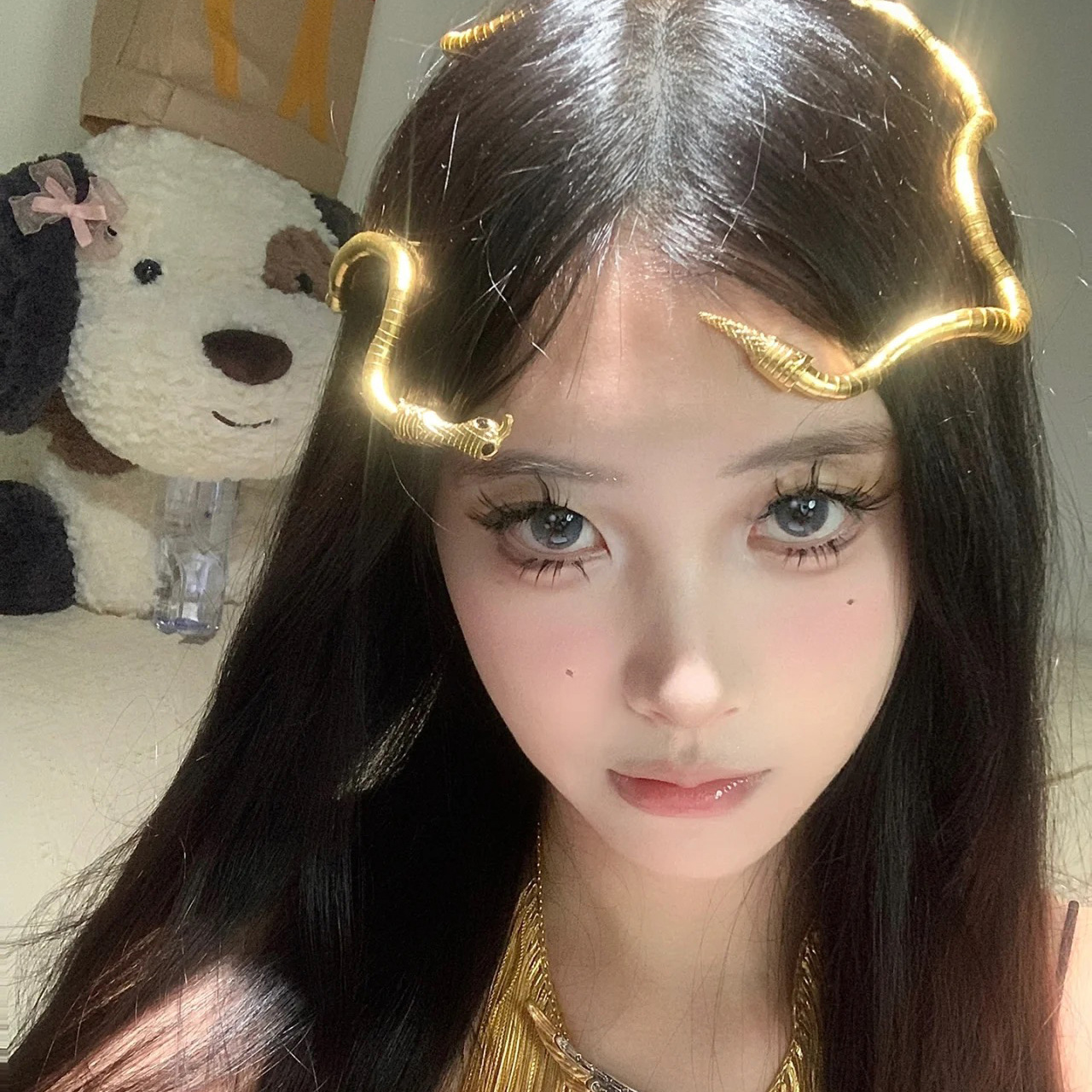 골드 롱 스네이크 목걸이 (DA1317)