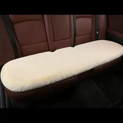 Wool pad Backless Single Piece Single Cushion Square - beige-rear-platoon-seat