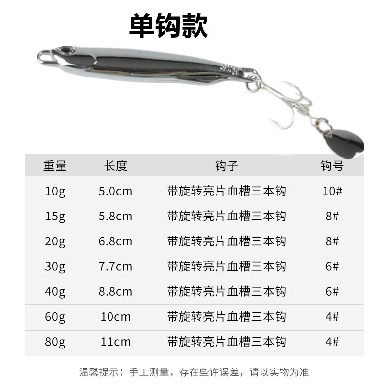 长DUO电镀铁板钓鲅鱼带亮片淡海水岸投路亚饵远投快抽镜面鲈翘嘴|undefined
