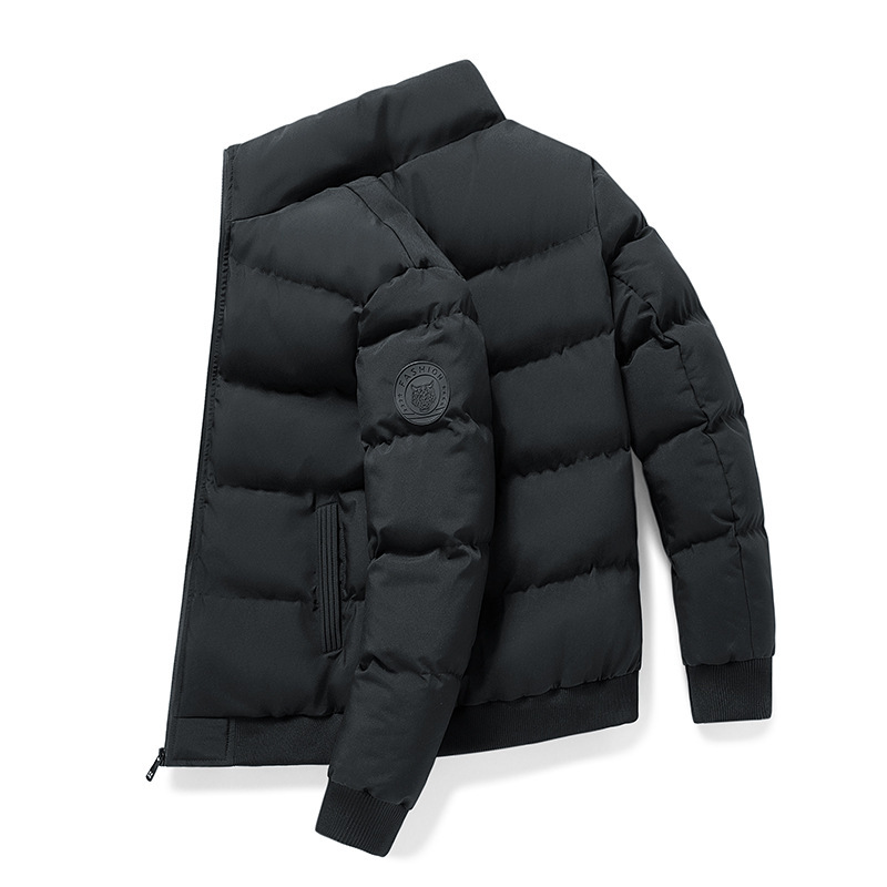 Men's cotton-padded coat, autumn and winter casual versatile cotton-padded jacket, warm stand-up collar outerwear, men's cold-resistant top.