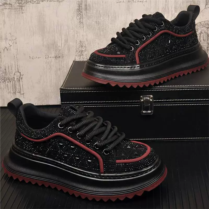 Мужская обувь европейской станции 2025 новая обувь со стразами на веслом подошве нишевые индивидуальность дизайн удобная повседневная обувь