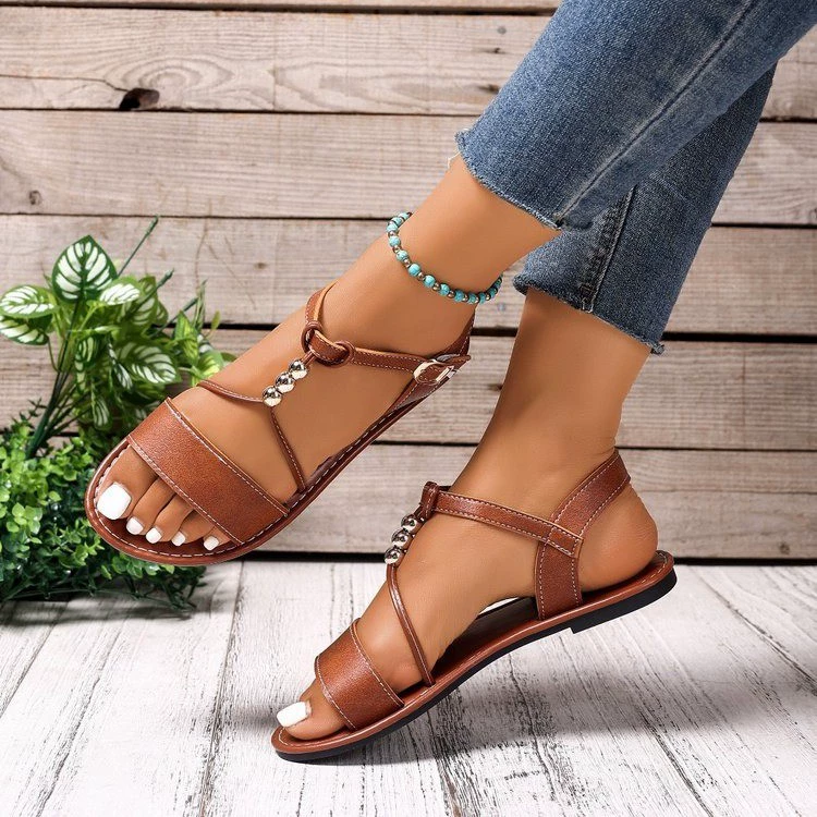 Внешняя торговля, повседневные сказочные сандалии большого размера для женщин, 25 новых однотонных однолинейных сандалий с пряжкой и стразами, сандалии с рыбьим ртом, трансграничные