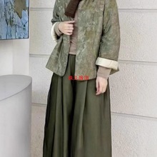 棉服女国风提花轻盈夹棉二色老缎真丝新中式外套秋冬气质软暖