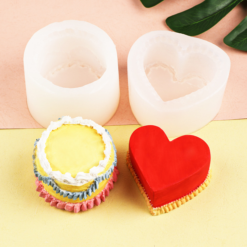 Decoración de la torta tridimensional amor pastel molde de silicona DIY creativo en forma de corazón aromaterapia yeso decoración de la vela del molde
