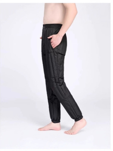 Pantalones de pluma de hombre de mediana edad, pantalones blancos de invierno grandes, ropa interior de invierno gruesa, delgada y caliente, larga image 4