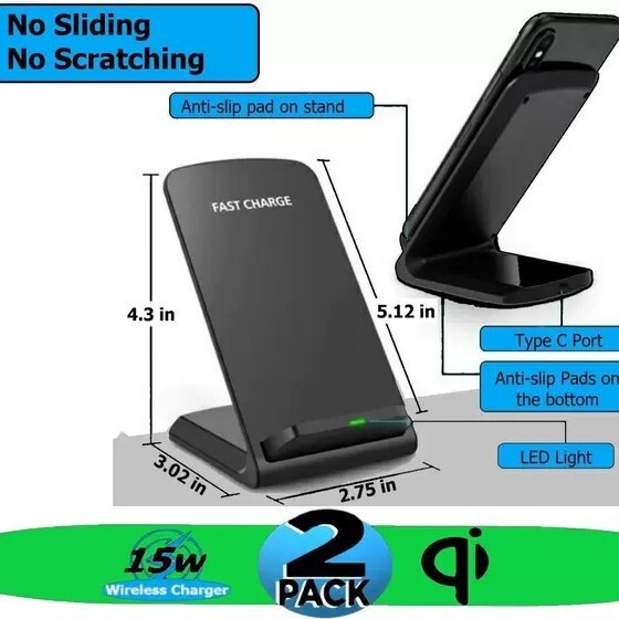 ワイヤレス充電スタンド型携帯電話ワイヤレス充電器スタンド デュアルコイル15Wワイヤレス充電器スタンド|undefined
