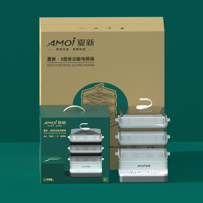 New Electric Steamer Household Multi-Functional Intelligent Reservation Energy-Saving Electric Steamer Three-Layer Large-Capacity Electric Steamer Special Model