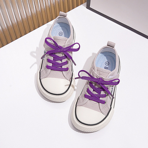 Children's sneakers 2024 spring and autumn new style boys' classic canvas shoes Velcro kindergarten baby girl's shoes Korean version