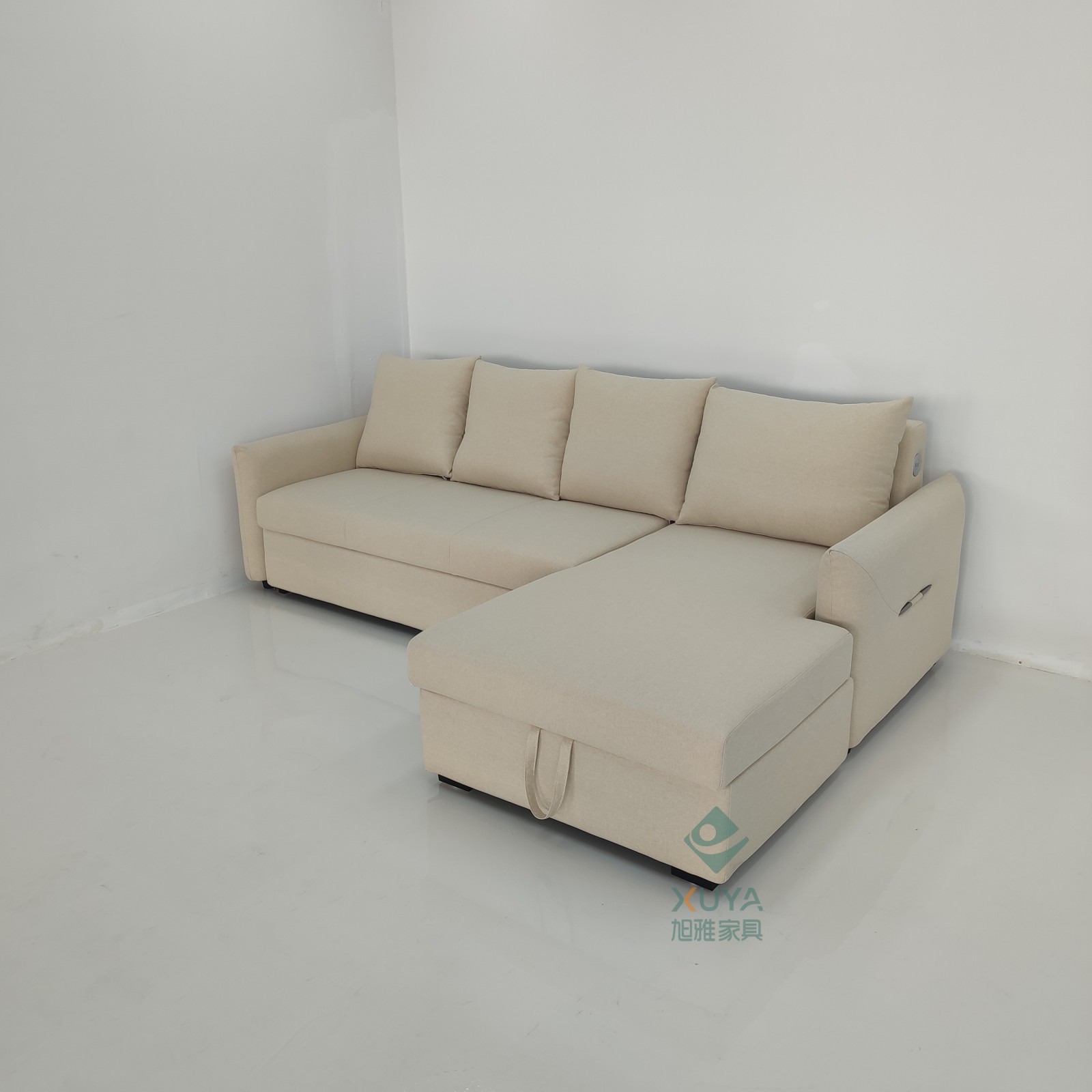 Sofá cama multifuncional moderna simple, sala de estar tipo pequeño, sofá cama de doble propósito desmontable, combinación de almacenamiento VIP image 1