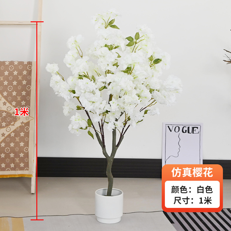 Simulación de árboles de cerezo en maceta decoración interior de ventanas de hotel paisajismo decoración de suelo diseño de boda árboles falsos flores simuladas