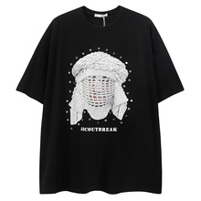 YPRS男装2023新款欧美风VIBE网红个性街头广州潮牌宽松情侣短袖T