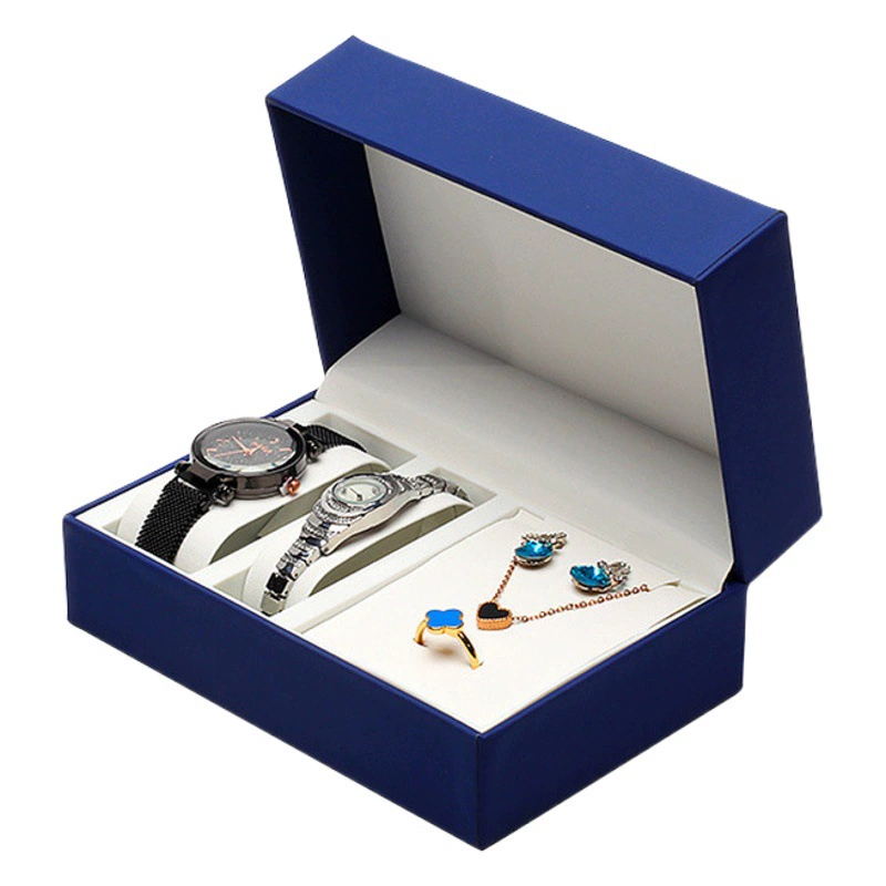 Flip PU Watch Box Коробка для часов для пары Часы Ожерелье костюм Подарочная коробка Шкатулка для драгоценностей в наличии