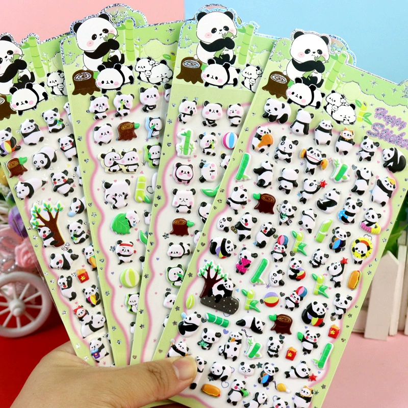 Sanrio, детский мультяшный динозавр, наклейка, панда