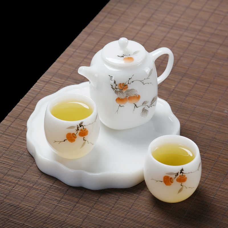 璞玉白瓷高档茶具套装陶瓷家用高端商务伴手礼功夫茶具轻奢礼盒装|undefined