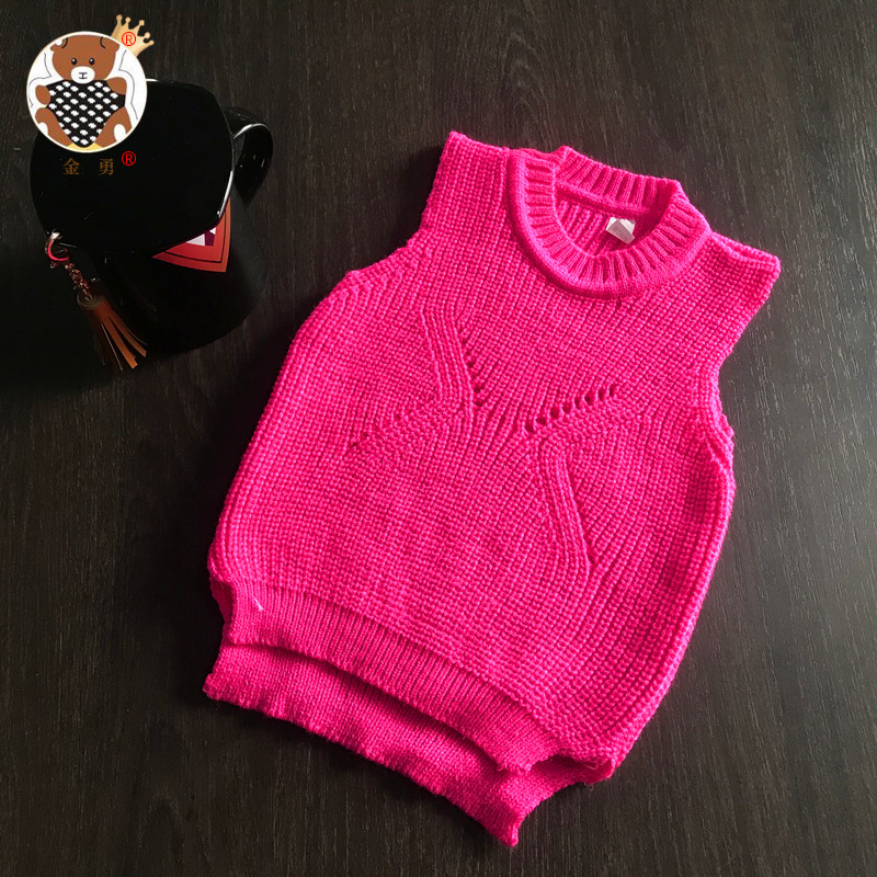 Entrega de una pieza [Jin Yong] Chaleco de punto para niños chaleco de lana para bebés suéter de color sólido para niños nuevos