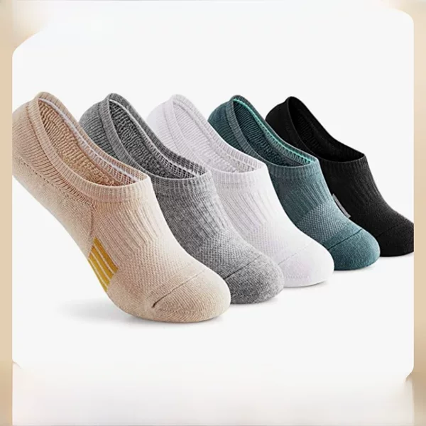 Cross-Border Terry Bottom Invisible Socks Women's Boat Socks Cotton Autumn and Winter Sweat-Absorbent Breathable Socks Men's Pure Color Shallow Socks Versatile