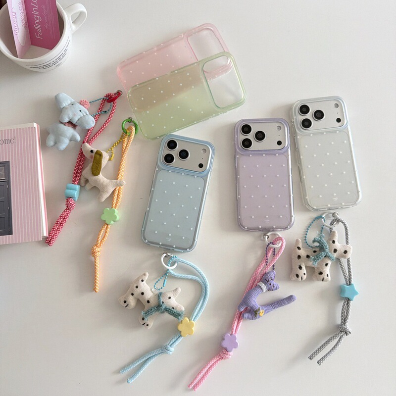 Korean-Style Ins Transparent Polka Dot iPhone 17 Animal Lanyard Case Suitable for Apple 18 Pro Max/16/15 Korean-Style Ins Transparent Polka Dot iPhone 17 Animal Lanyard Case Suitable for Apple 18 Pro Max/16/15