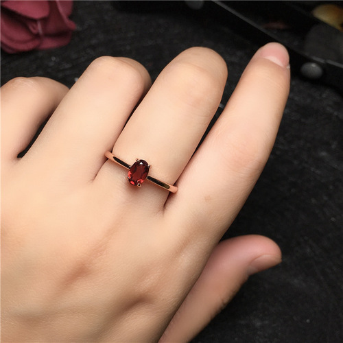 Crystal Ring Vintage Design Crystal Ring Women's Simple Ring Finger Ring Korean Style Personality Accessory