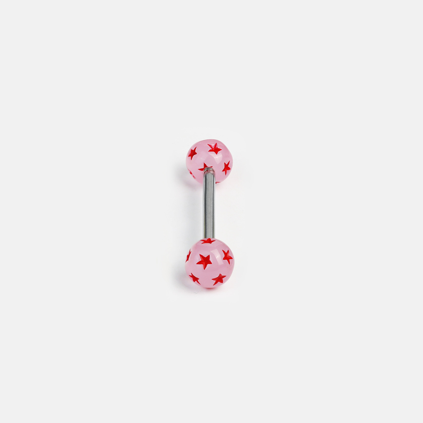 Double-Headed Glow Five-Pointed Star Tongue Barbell, 6 Colors, Titanium Steel External Thread Tongue Piercing Jewelry detail image 11