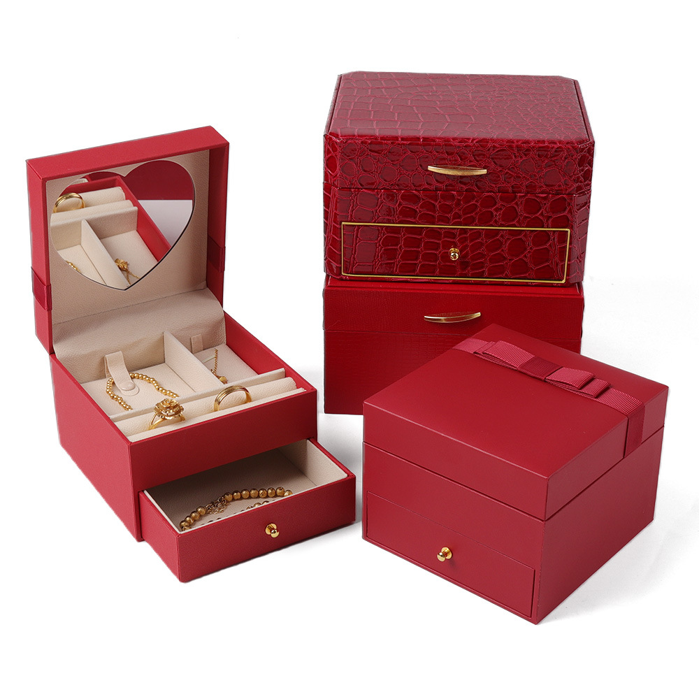 Nuevo compromiso casamiento oro caja de joyería anillo de joyería colgante brazalete cadena caja de joyería caja de embalaje image 6