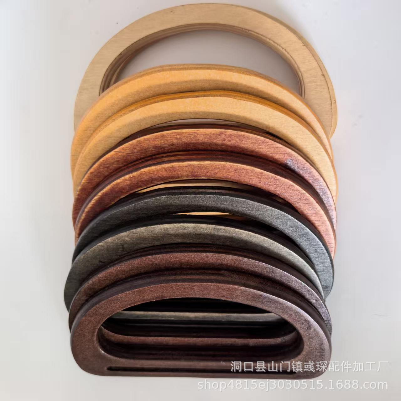 Factory Direct Sales of Bag Accessories, Wooden Handles with Grooves, D-Shaped Wooden Handles, Wooden Handles, Handmade DIY Weaving Accessories