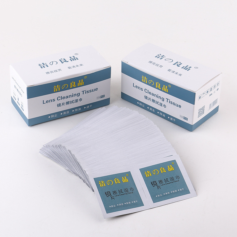 Toallitas desechables para lentes 100 piezas limpiar gafas pantalla del teléfono móvil pantalla de la computadora alcohol Toalla de algodón