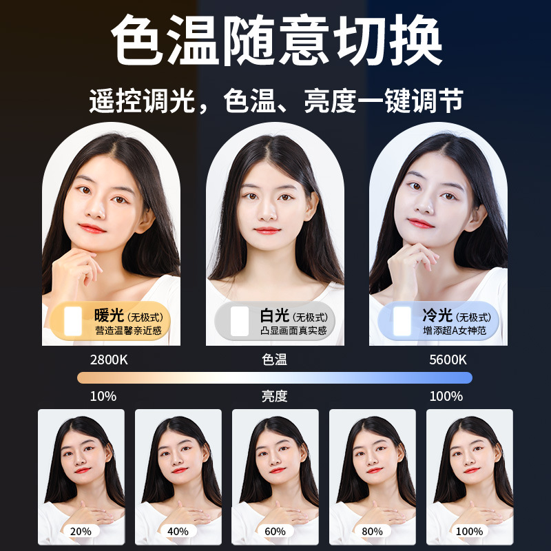 Luz de relleno en vivo fotografía de tiro de iluminación foto ancla dedicada LED estudio en vivo Luz de comida profesional luz suave