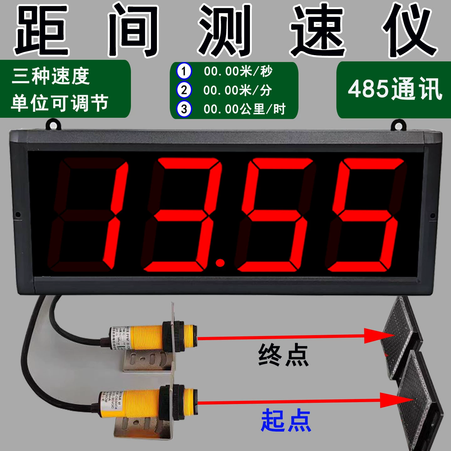 Инфракрасный индукционный интервал Спидометр Электронный цифровой дисплей Спидометр Средний спидометр автомобиля сверхвысокая скорость сигнализации