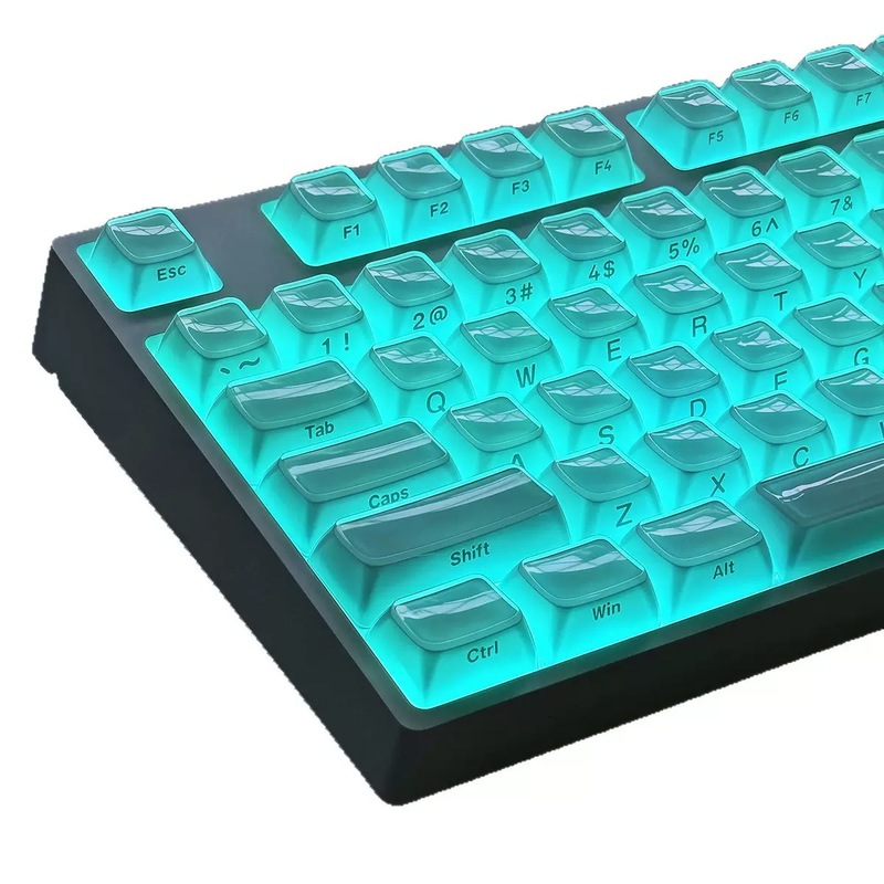 水晶果冻侧刻键帽136键小全键PC双色注塑冰晶wooting机械键盘通用|undefined