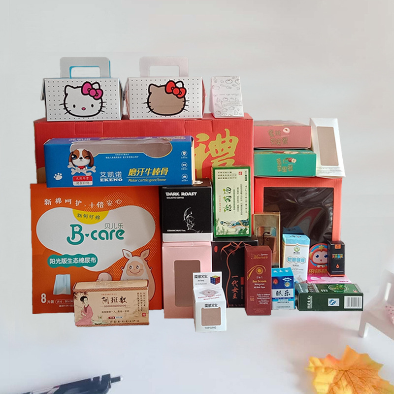 Caja de ventana de cosméticos caja de embalaje de alimentos caja de cartón corrugado hamburguesa fritas caja de color caja de regalo de la torta