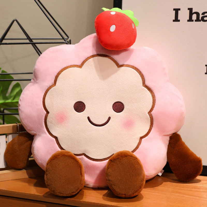 Caricatura lindo pastel de luna genio almohada juguete de peluche fresas cinco granos pastel de luna pequeño colgante muñeca regalo del Festival del Medio Otoño