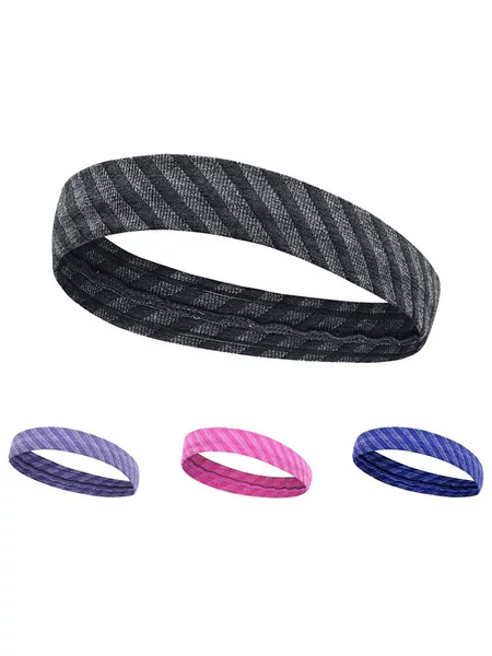 Summer Moisture-absorbent Quick-drying Headband Men's Running Fitness Silicone Non-slip Breathable Sports Headband Pure Color Thin Sweat Guide Band