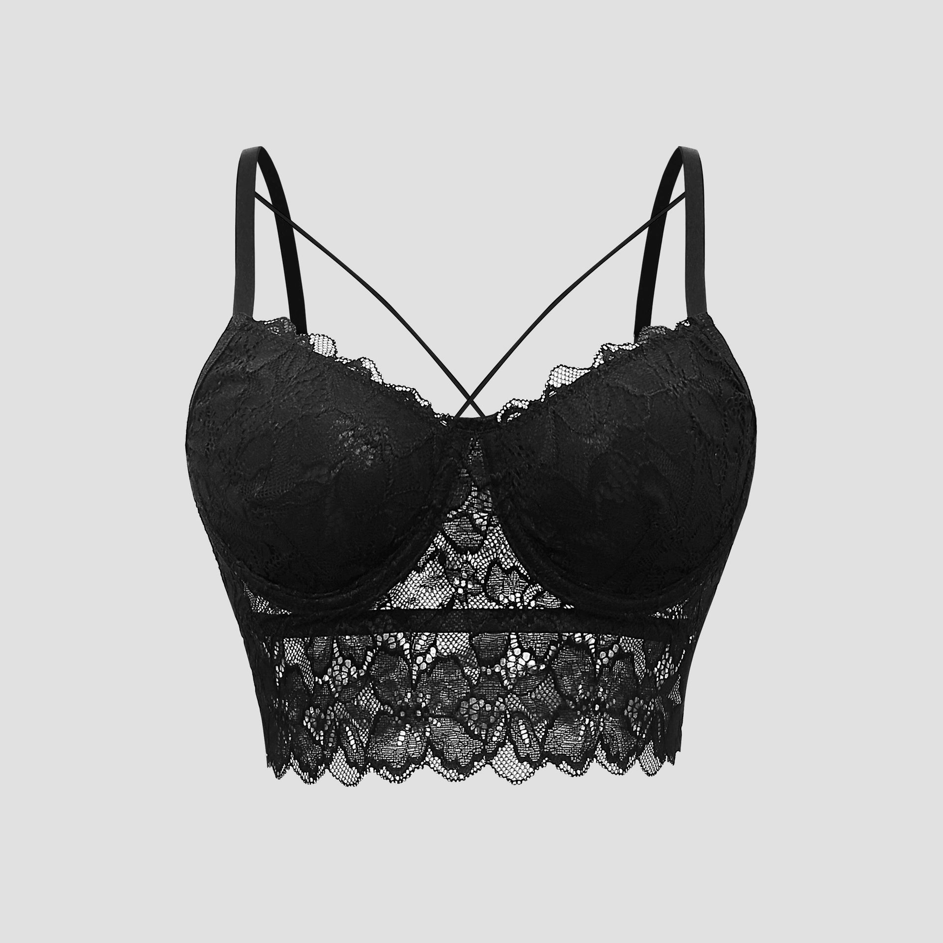 Трансграничный новый стиль основания сексуальная горячая девушка кружева кружева Европа-Европа перспектива пупок без спинки сплошной маленький жилет 10796