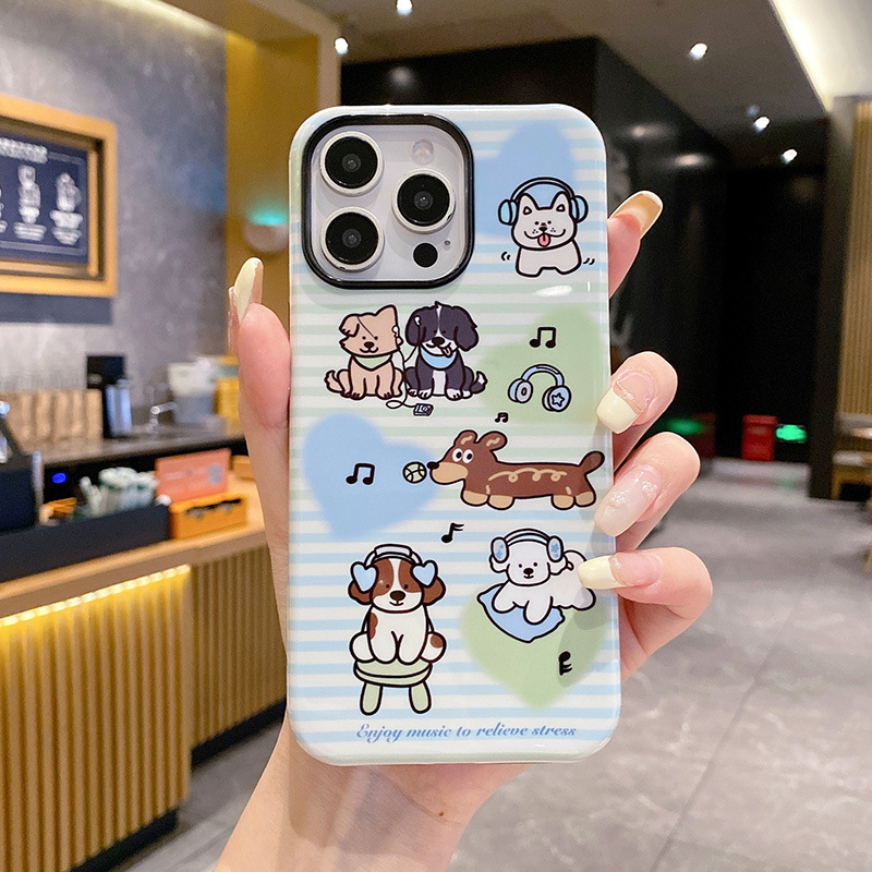 吹风小狗适用苹果17promax卡通可爱iPhone16pro镜头全包15新款14|undefined
