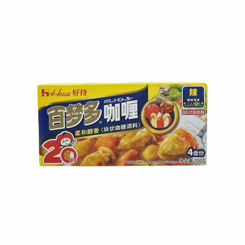 Hao Shi Bai Meng Duo Curry Cubes Spicy Flavor 100g*5 Box Set for Home Use Curry Cooking Pack Children's Curry Rice Seasoning
