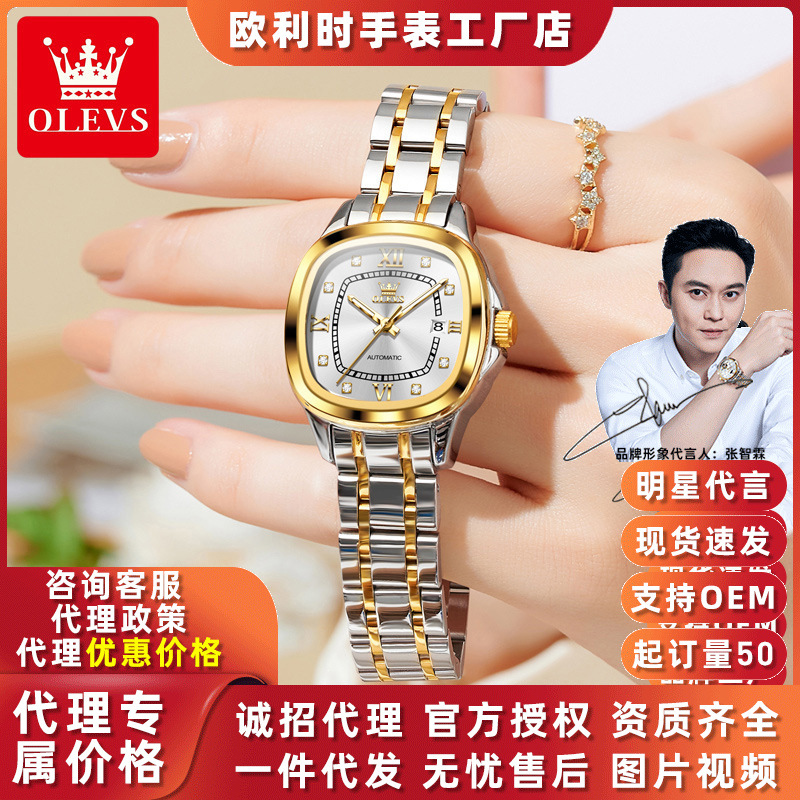 Dropshipping Oris Fully Automatic Mechanical Single Calendar Women's Watch Women's Watch Niche Waterproof Luminous Women's Watch